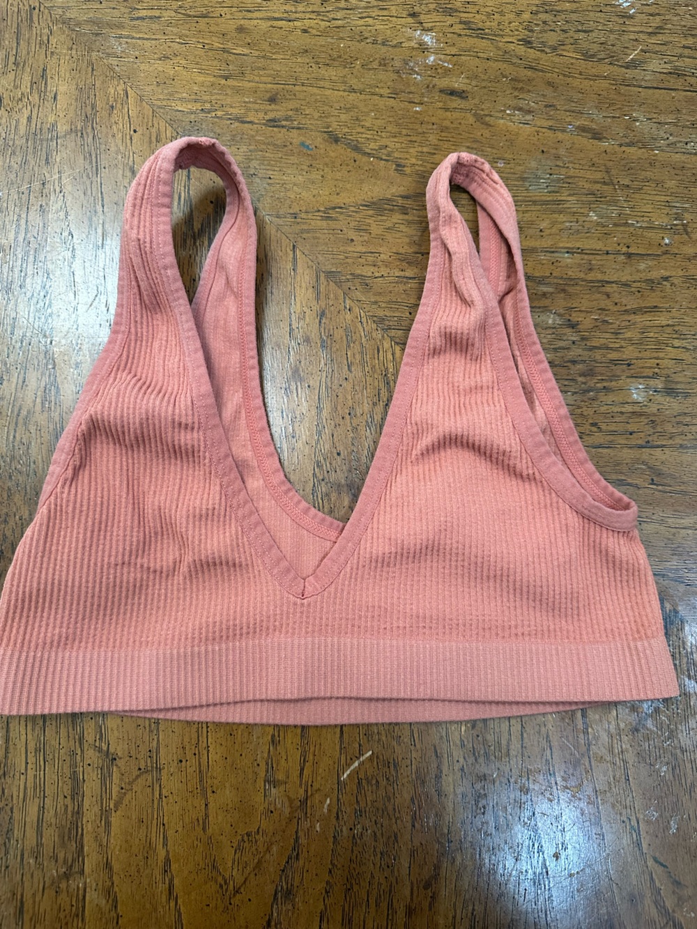 Colsie Ribbed Seamless Sports Bralette - Rose Clay Pink